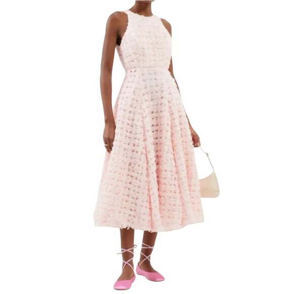 Aje  Quintette Backless Midi Dress in Chiffon and Organza Size 10 AUS, 6-8 US - Picture 1 of 14